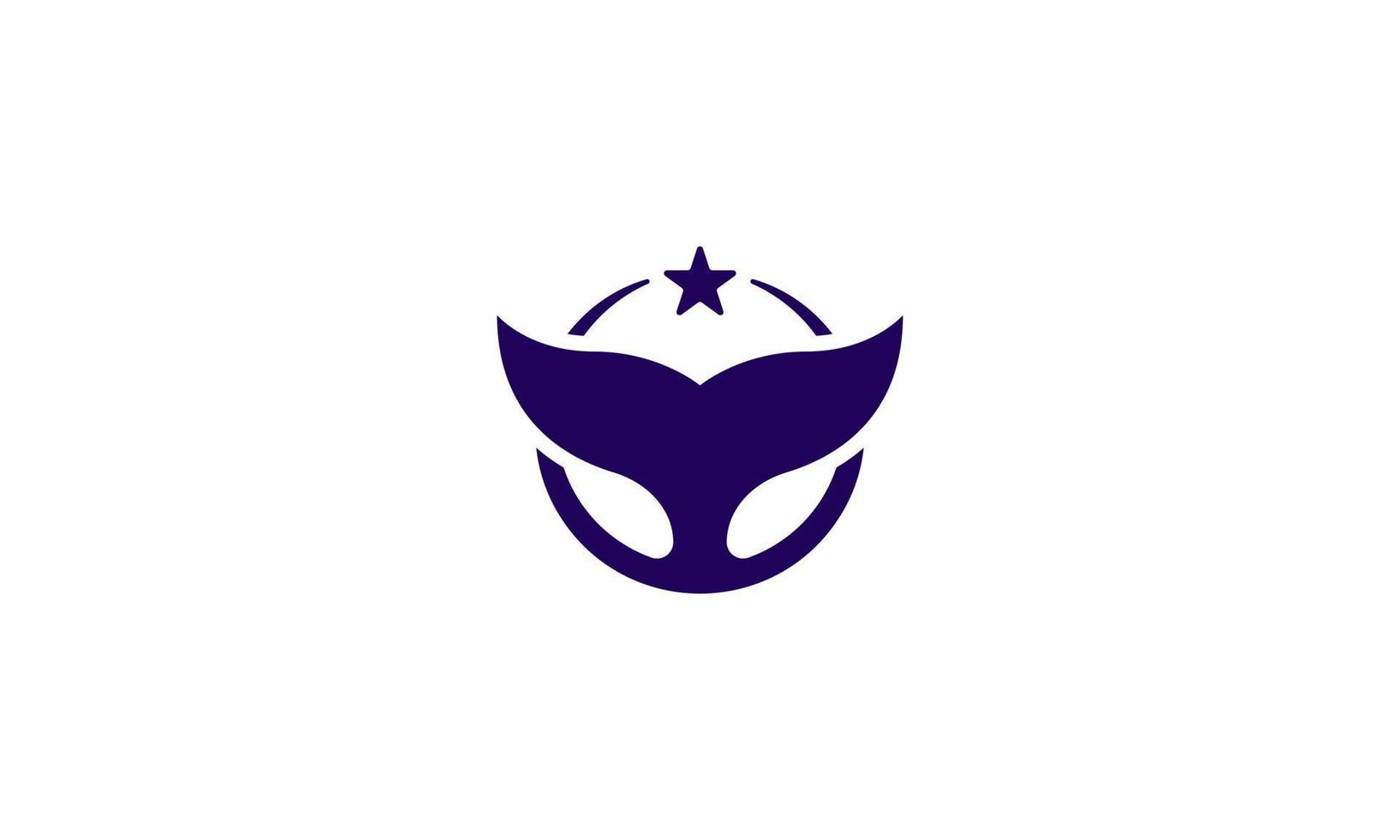 disegno del logo della stella della balena. coda di balena o pinna con stella su di essa. illustrazione vettoriale