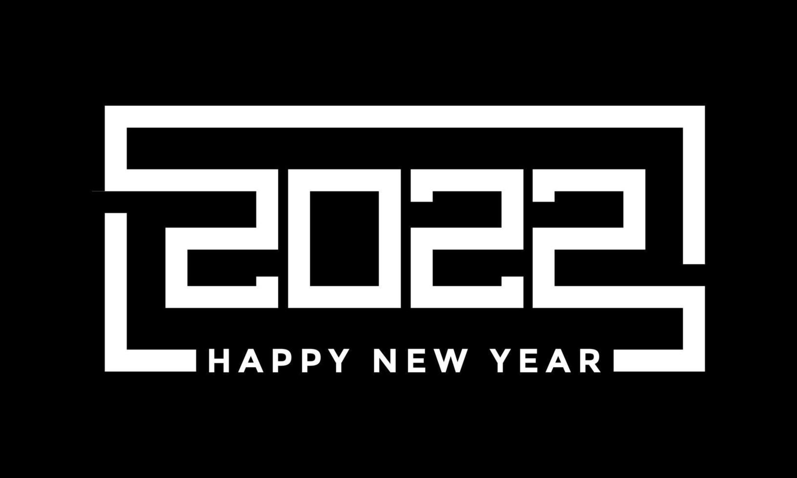 2022 numero quadrato linea design capodanno vettore