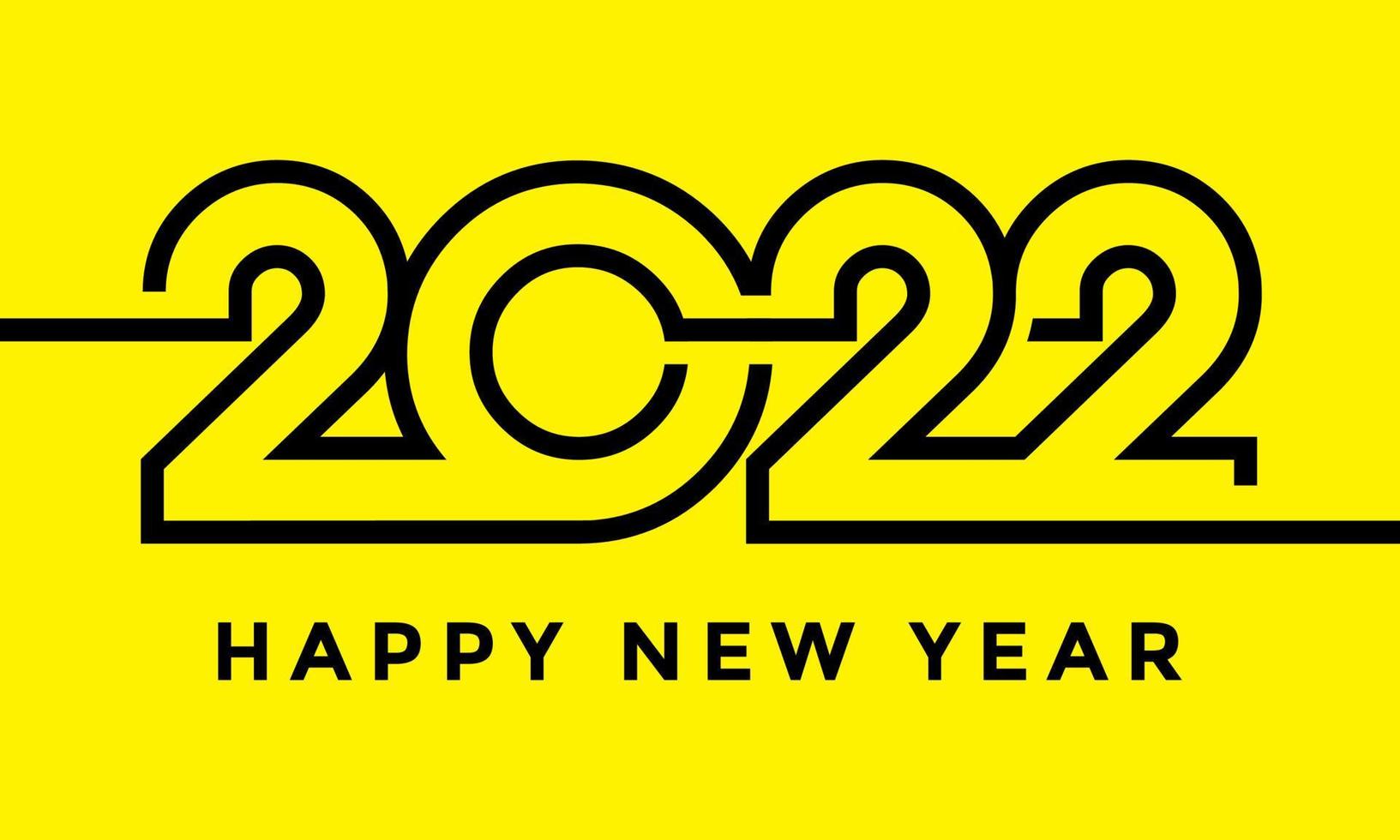 felice anno nuovo 2022 linea moderna light connect design vector