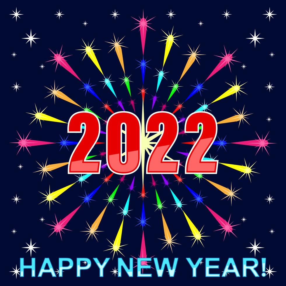 fuochi d'artificio colorati capodanno 2022 vettore