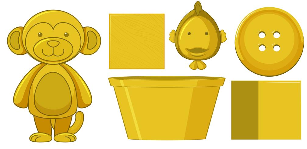 Set di oggetto elemento giallo vettore