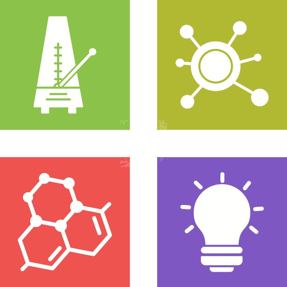 metronomo e molecola icona vettore