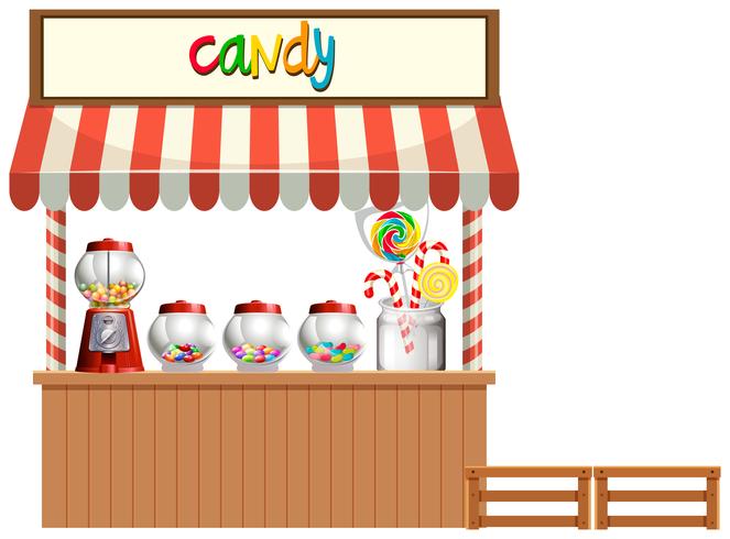 Candy Stall sfondo bianco vettore