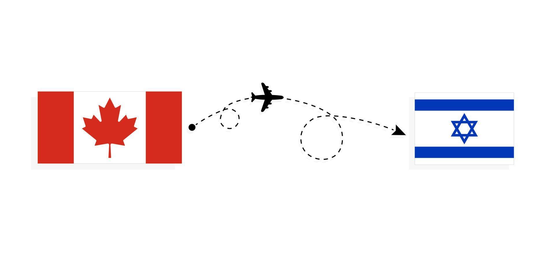 volo e viaggio dal Canada a Israele con il concetto di viaggio in aereo passeggeri vettore