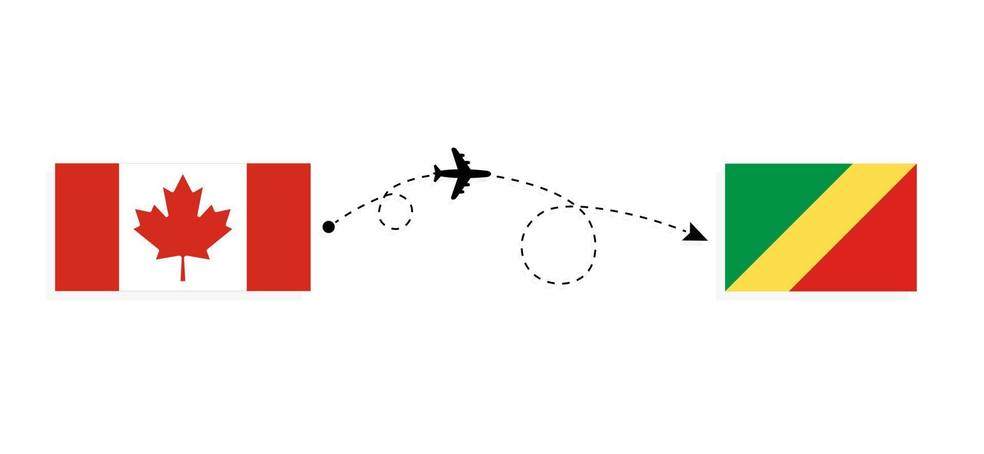 volo e viaggio dal Canada alla Repubblica del Congo con il concetto di viaggio in aereo passeggeri vettore