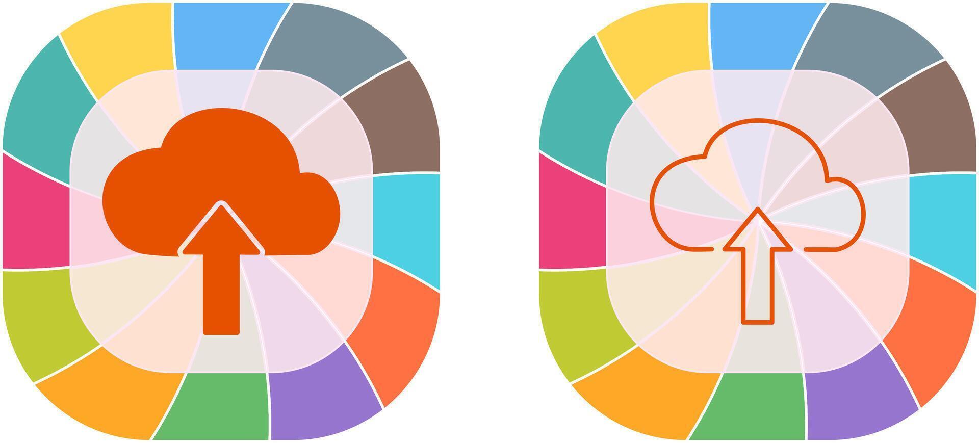 caricare per nube icona design vettore