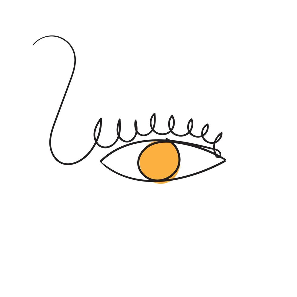 icona disegnata a mano dell'illustrazione dell'occhio di scarabocchio con il vettore di stile della linea continua