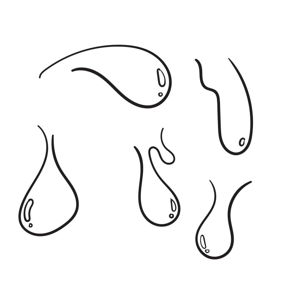doodle disegnato a mano dell'illustrazione della goccia di liquido dell'acqua vettore
