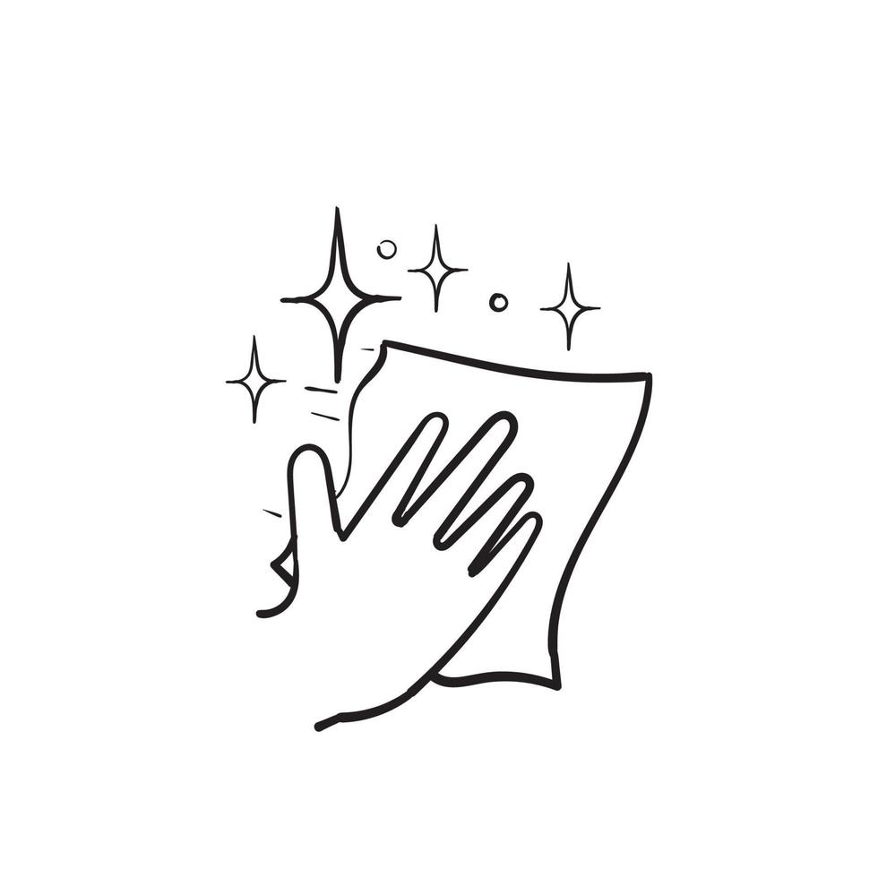 vettore di stile di scarabocchio dell'icona dell'illustrazione della superficie pulita disegnata a mano