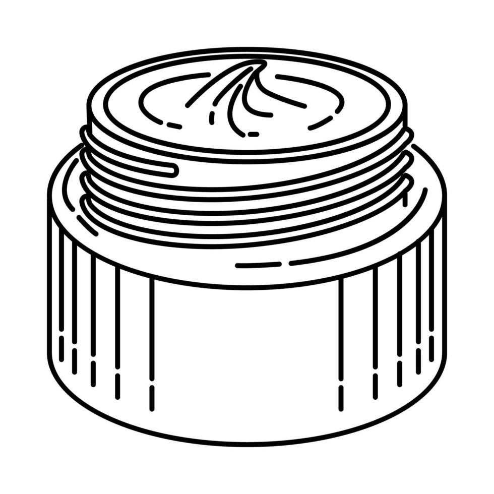 icona di crema di fondazione. scarabocchiare lo stile dell'icona disegnato a mano o contorno vettore