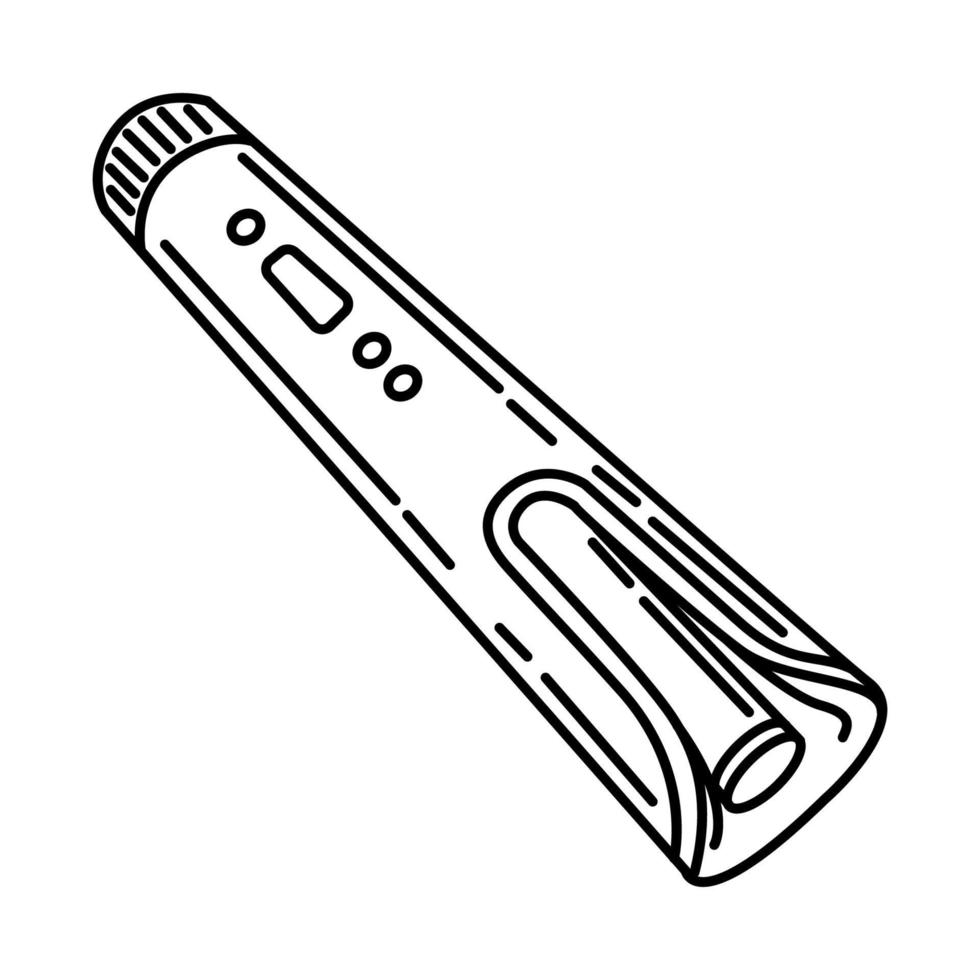 icona del ferro arricciacapelli automatico. scarabocchiare lo stile dell'icona disegnato a mano o contorno vettore
