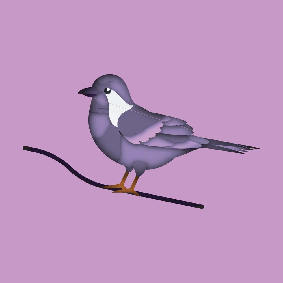 cartone animato uccello esotico in stile grafico di carta artigianale alla moda. design moderno per pubblicità, branding, biglietti di auguri, copertine, poster, striscioni. illustrazione vettoriale