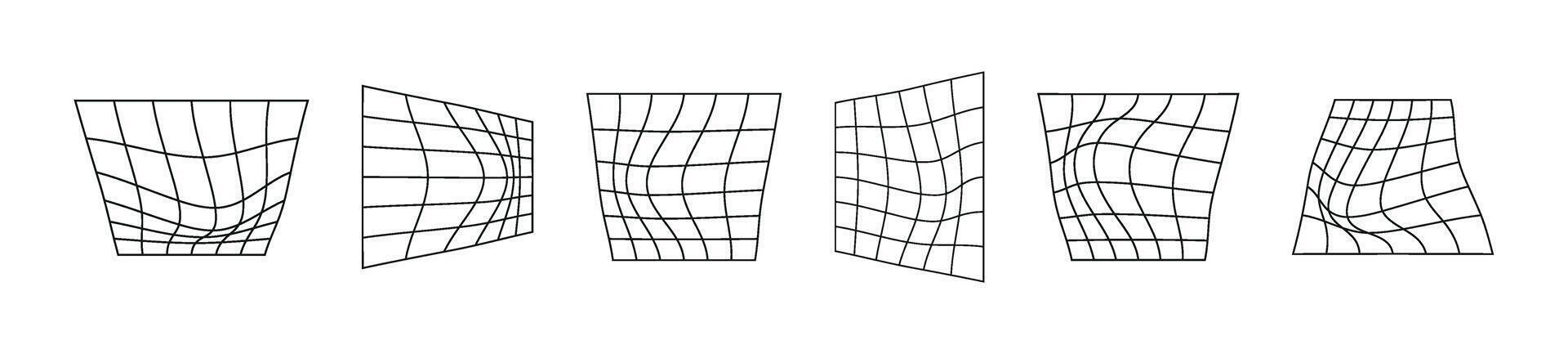 retrò anni 90 griglia con 3d volume, informatica prospettiva sfondo. vivace e dinamico forma. piatto illustrazione isolato vettore