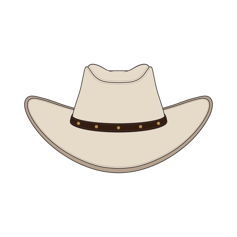 bambini disegno cartone animato illustrazione cowboy cappello icona isolato su bianca vettore