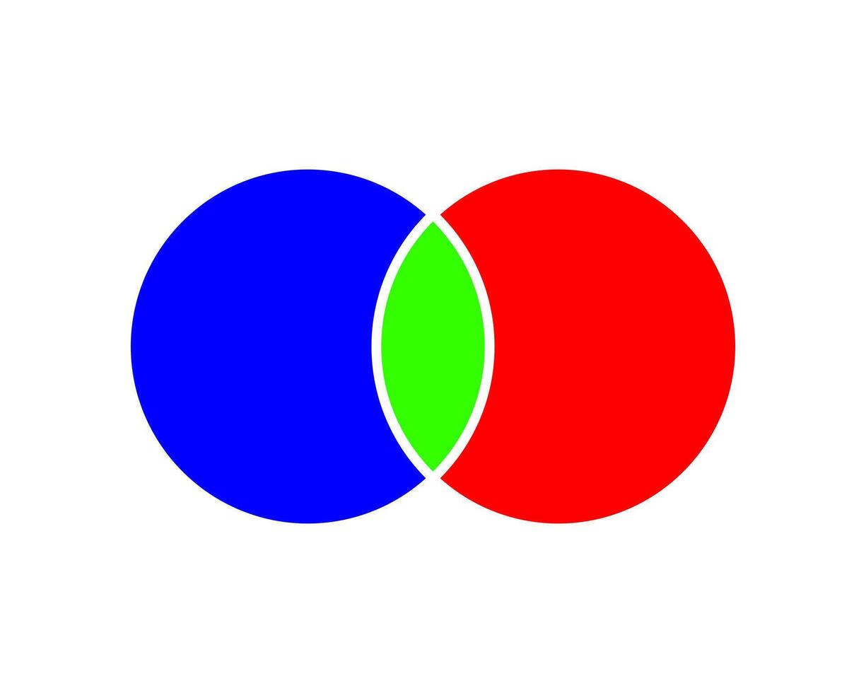 relazione venn diagramma con 2 intersecano cerchi. impostato teoria concetto. modello per attività commerciale grafico, marketing presentazione, analitica schema isolato su bianca sfondo vettore