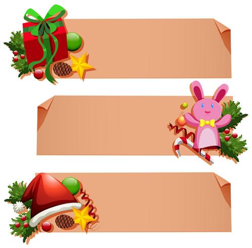 Modello di banner con elementi di Natale vettore