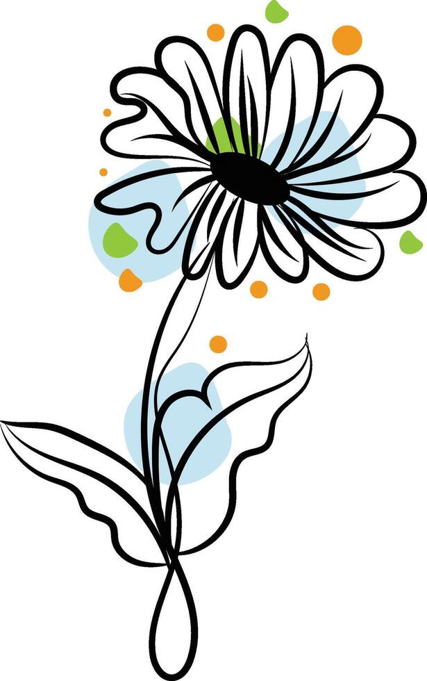 mano disegnato piatto design semplice fiore schema vettore