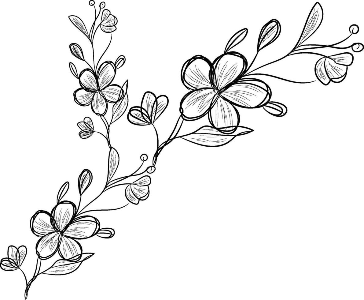 mano disegnato piatto design semplice fiore schema vettore