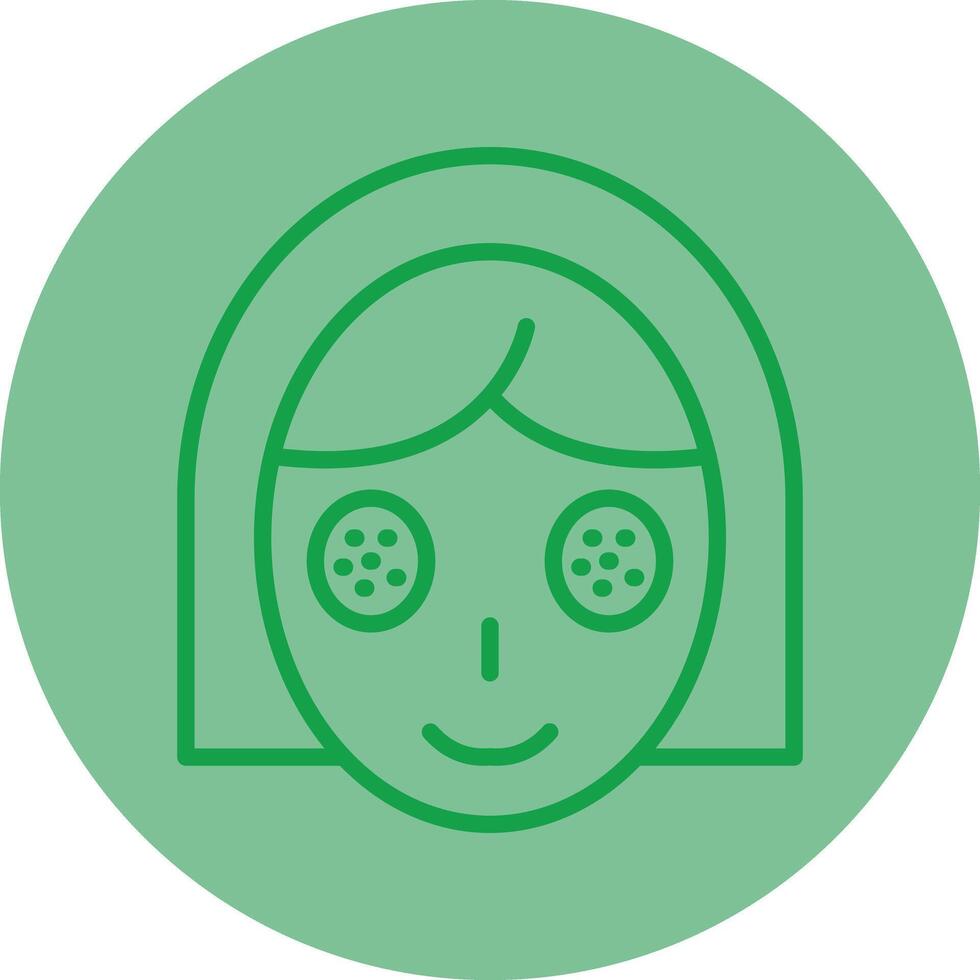 facciale trattamento verde linea cerchio icona design vettore
