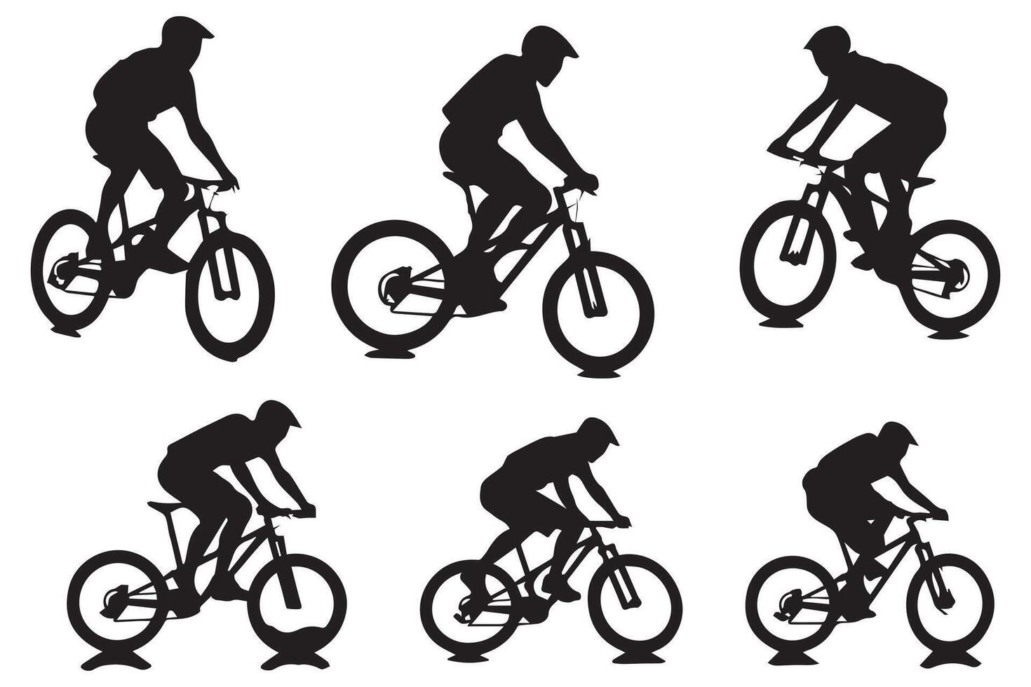 ciclista salto silhouette impostato vettore