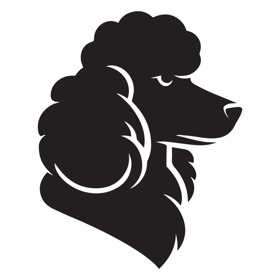 barboncino cane - un' poppa barboncino cane viso illustrazione nel nero e bianca vettore