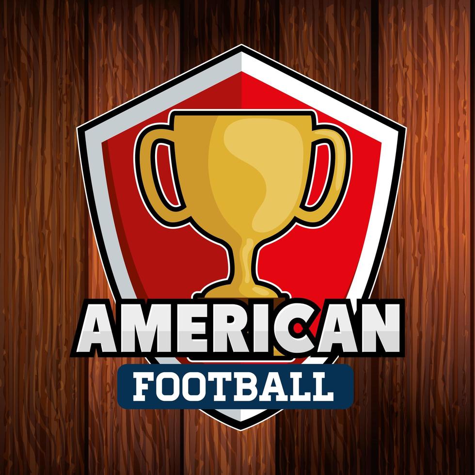 poster di football americano con coppa trofeo vettore