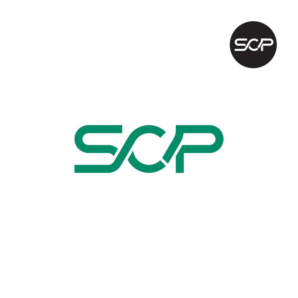 lettera scp monogramma logo design vettore