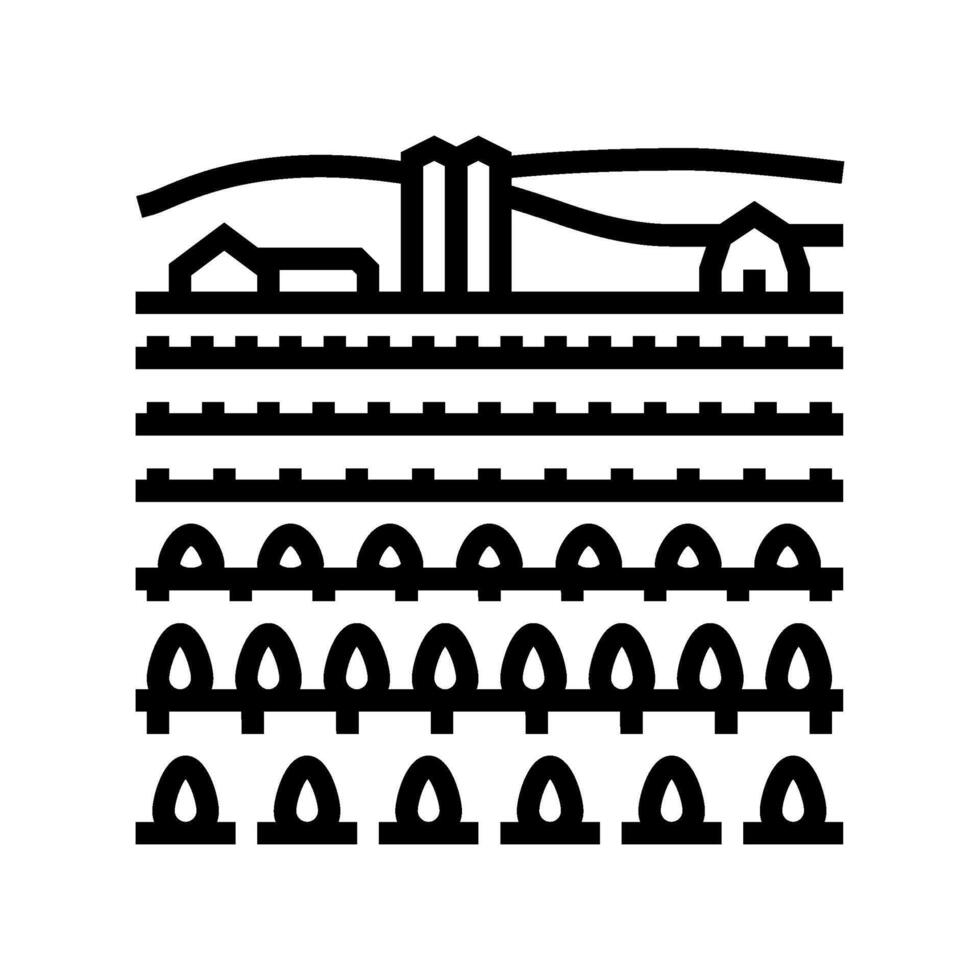 piantagione azienda agricola linea icona illustrazione vettore