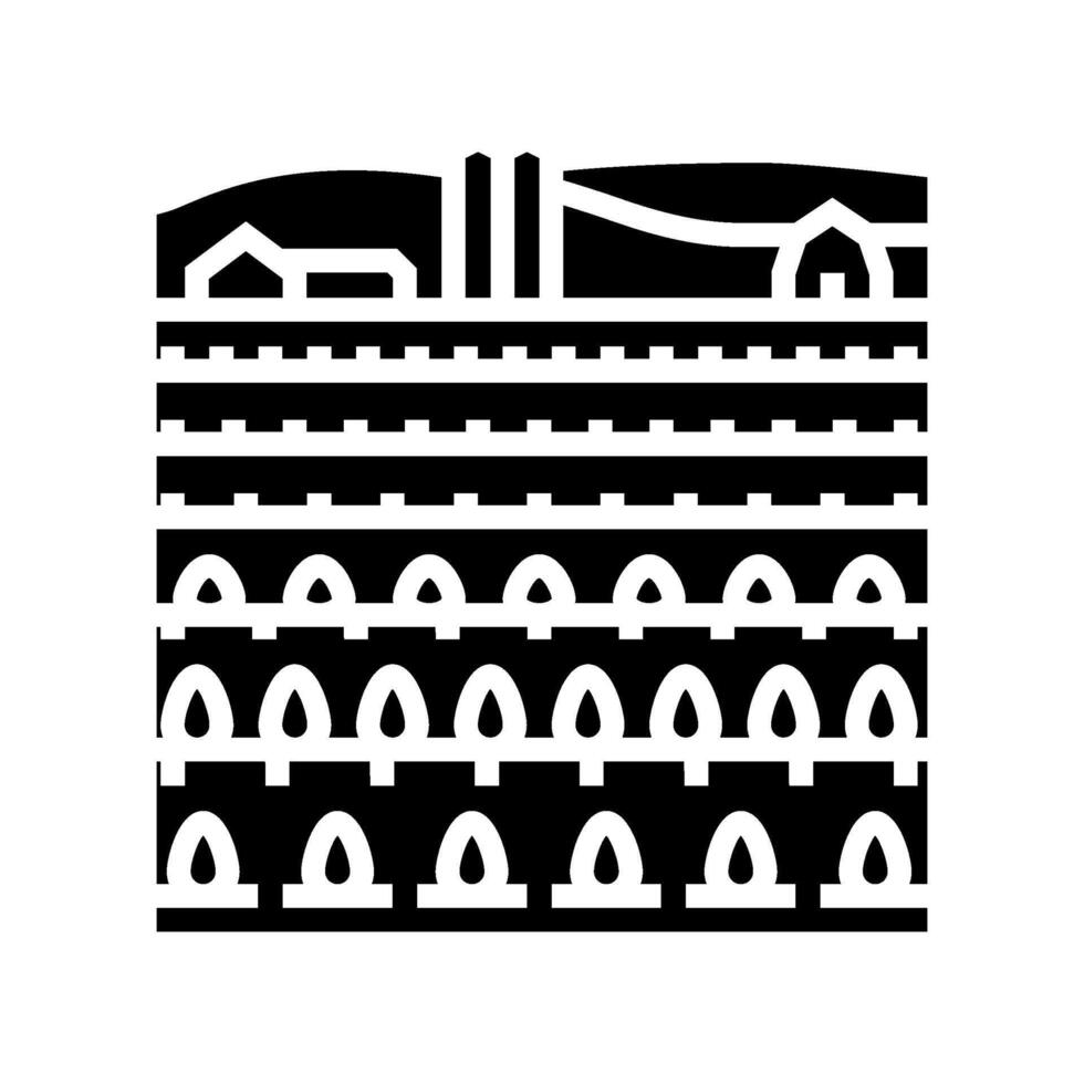 piantagione azienda agricola glifo icona illustrazione vettore