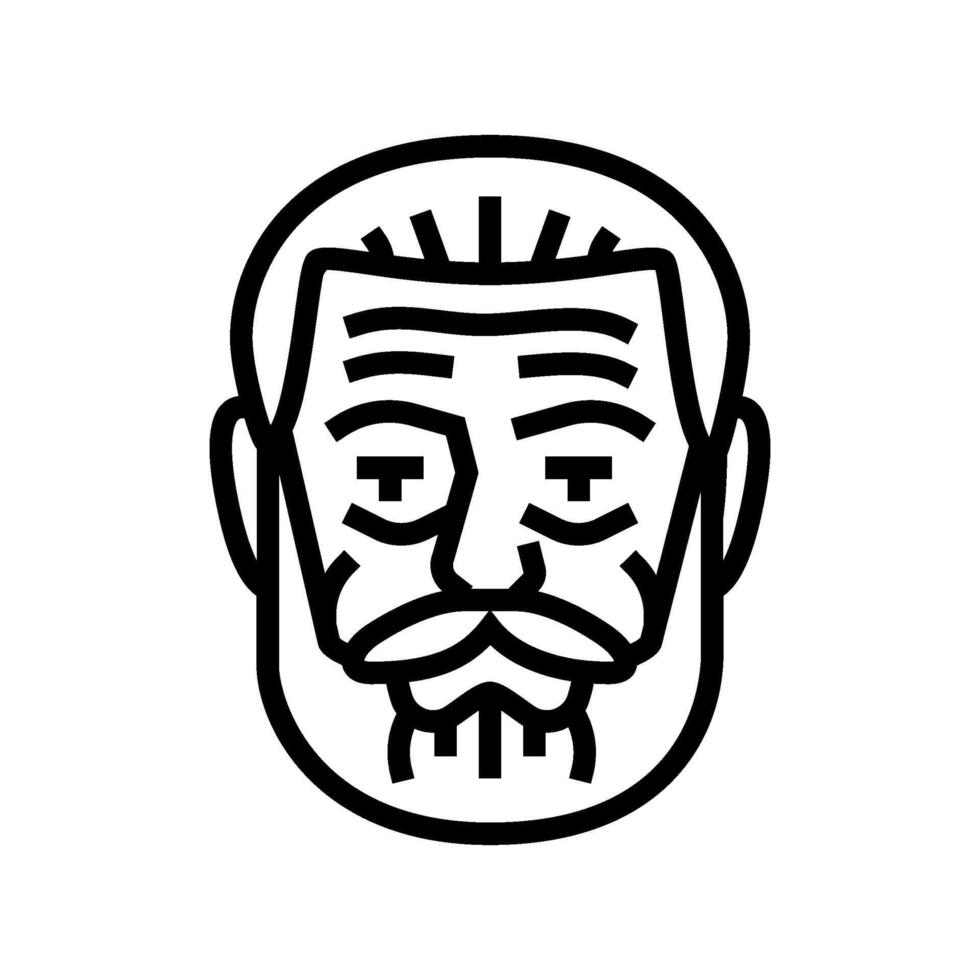 vecchio uomo avatar linea icona illustrazione vettore
