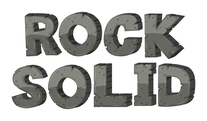Font design per rock solido vettore