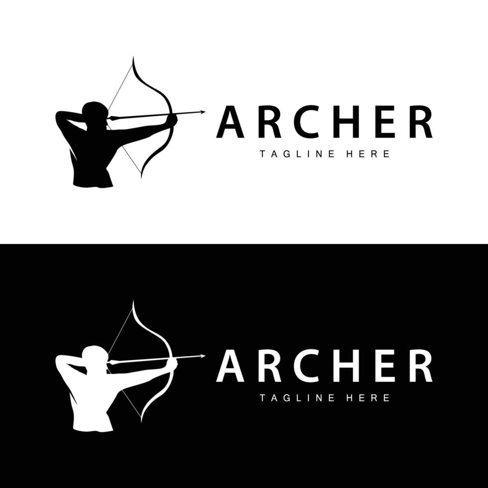 arciere logo Vintage ▾ design vecchio ispirazione arciere attrezzo freccia modello marca vettore