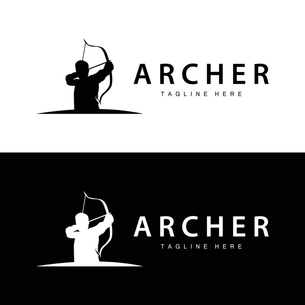 arciere logo Vintage ▾ design vecchio ispirazione arciere attrezzo freccia modello marca vettore