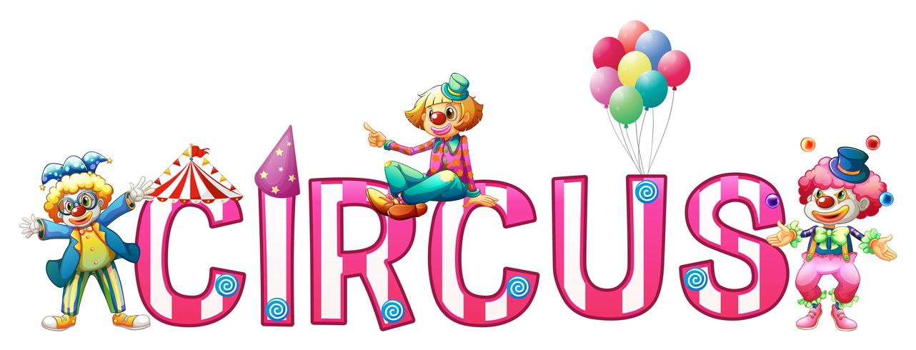 Font design per word circus vettore