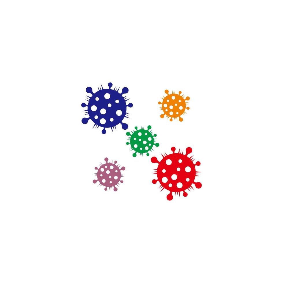 virus microscopico simbolo colorato disegno geometrico decorazione vettore