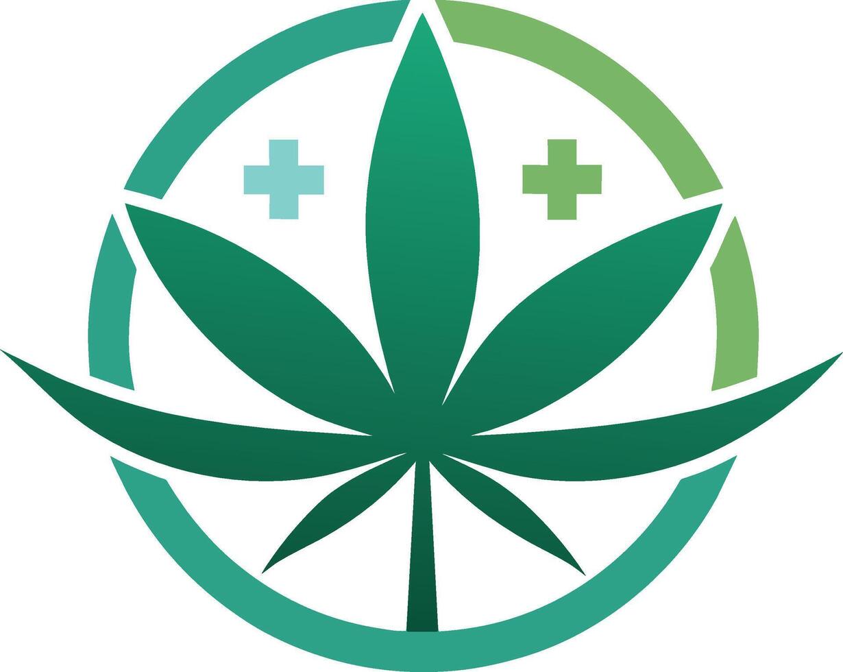 canapa per medico logo. marijuana icona. erba e canapa simbolo vettore