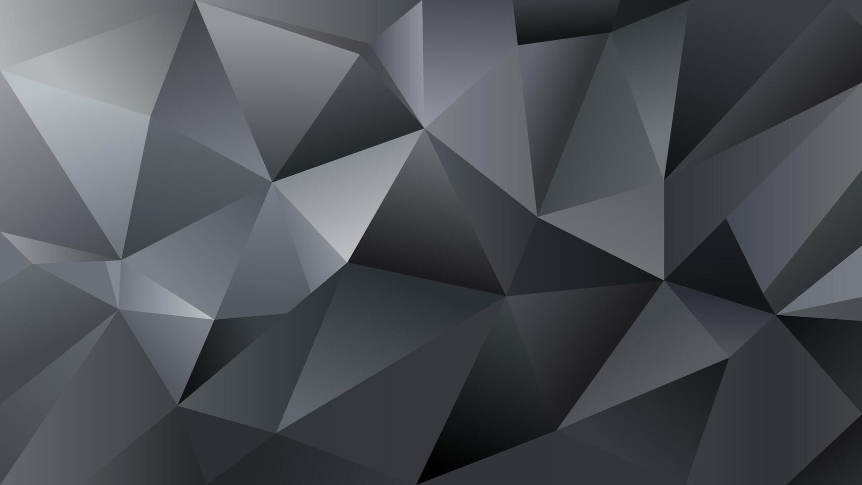 nero grigio astratto sfondo. geometrico monocromatico mosaico composto di triangoli. buio poligoni sfondo. pendenza. ombra vettore