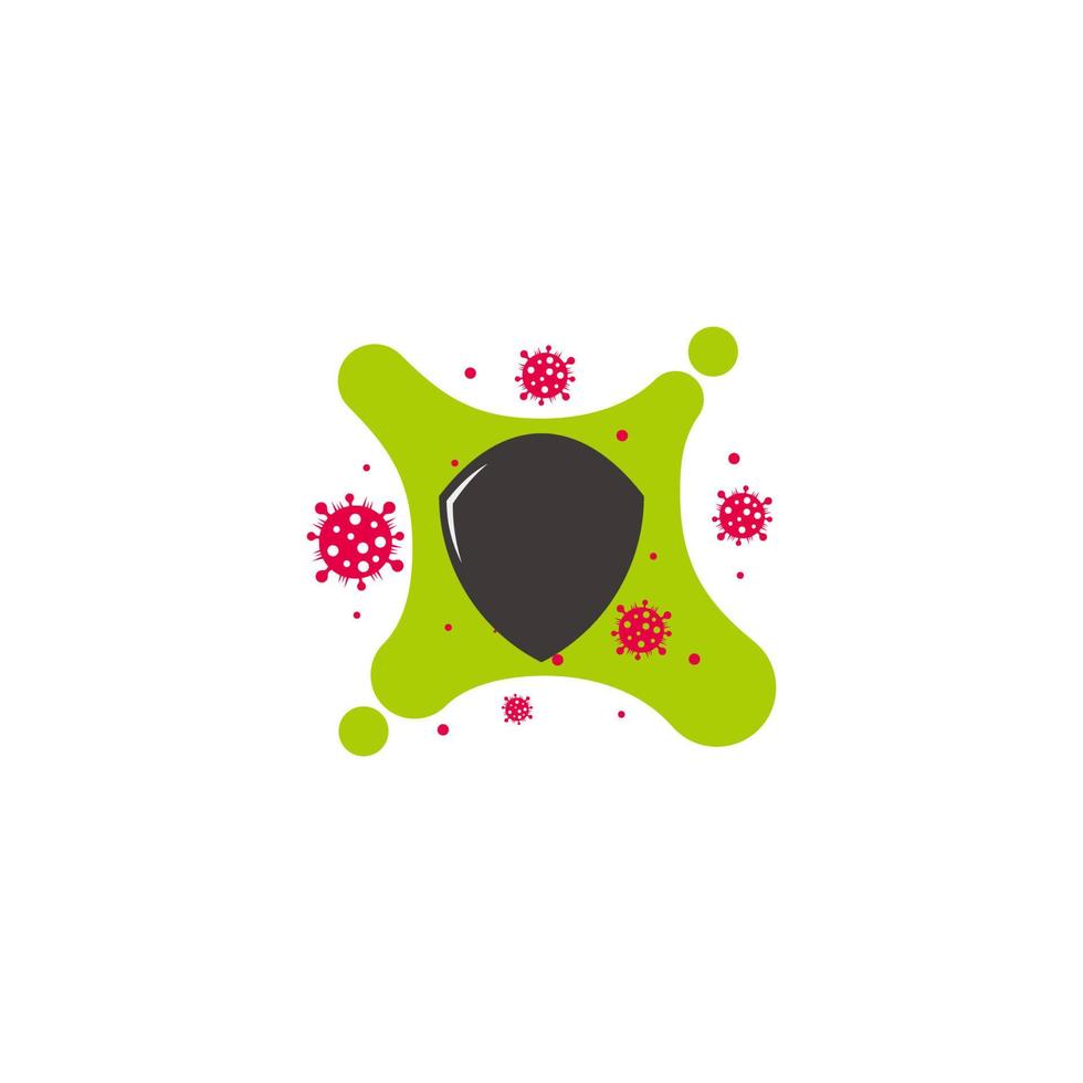 scudo difesa contro la diffusione del virus corona vettore simbolo di design colorato