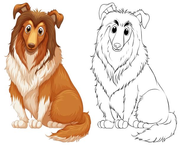 Doodle animale da disegno per cane grande vettore