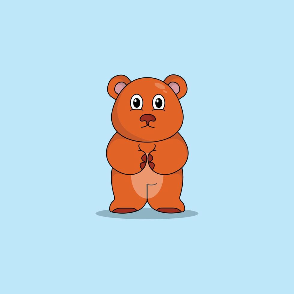 carino animale orso cartone animato icona illustrazione.animale icona illustrazione. piatto stile concetto carino vettore