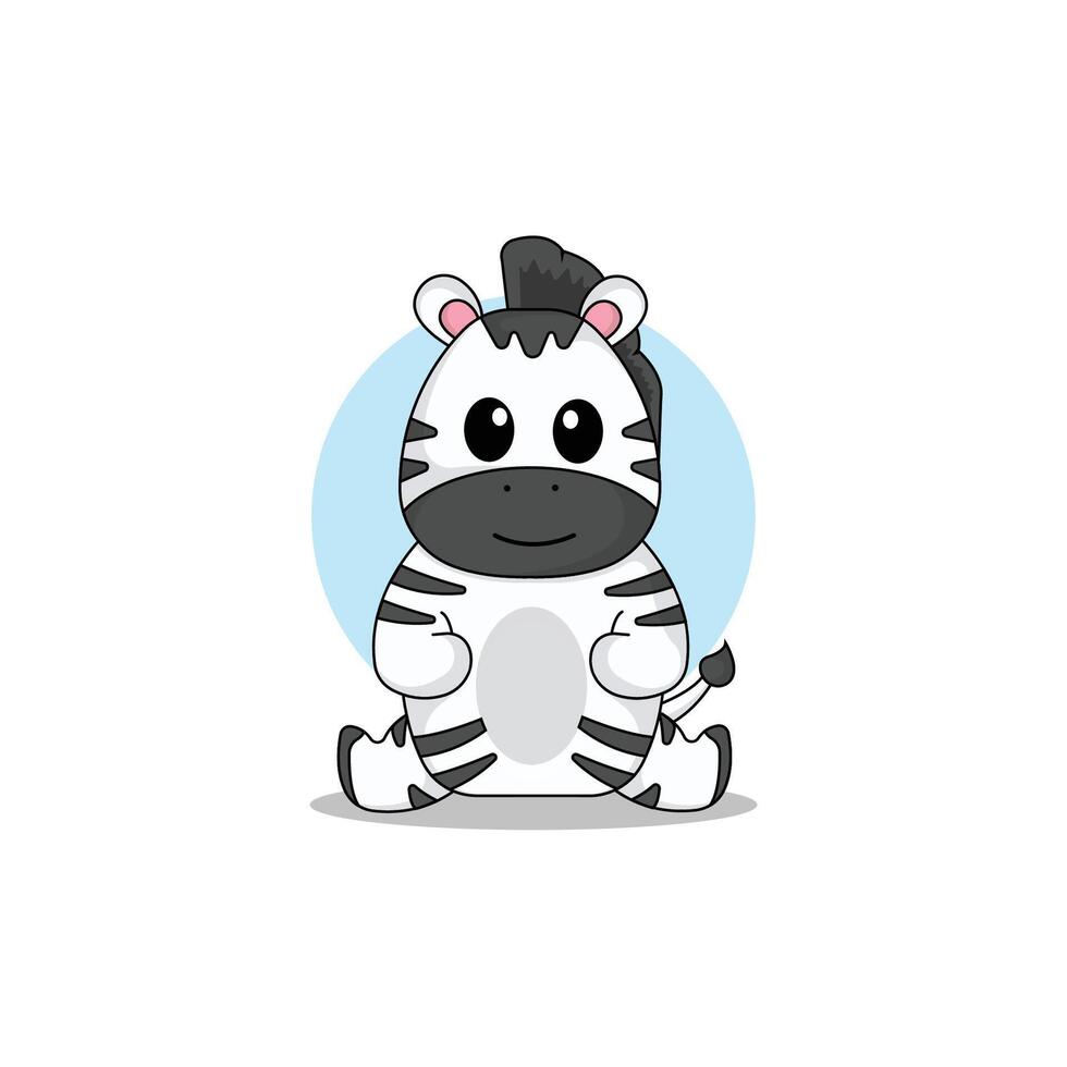 carino zebra cartone animato icona illustrazione.animale icona illustrazione. piatto stile concetto carino vettore