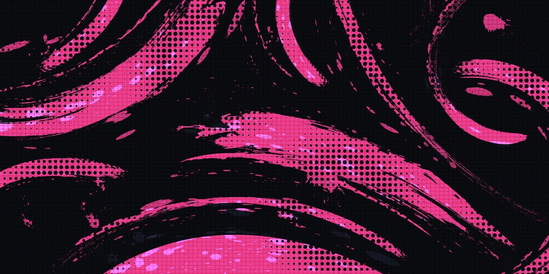 astratto nero e rosa grunge spazzola sfondo con mezzitoni effetto. gli sport sfondo con grunge concetto vettore