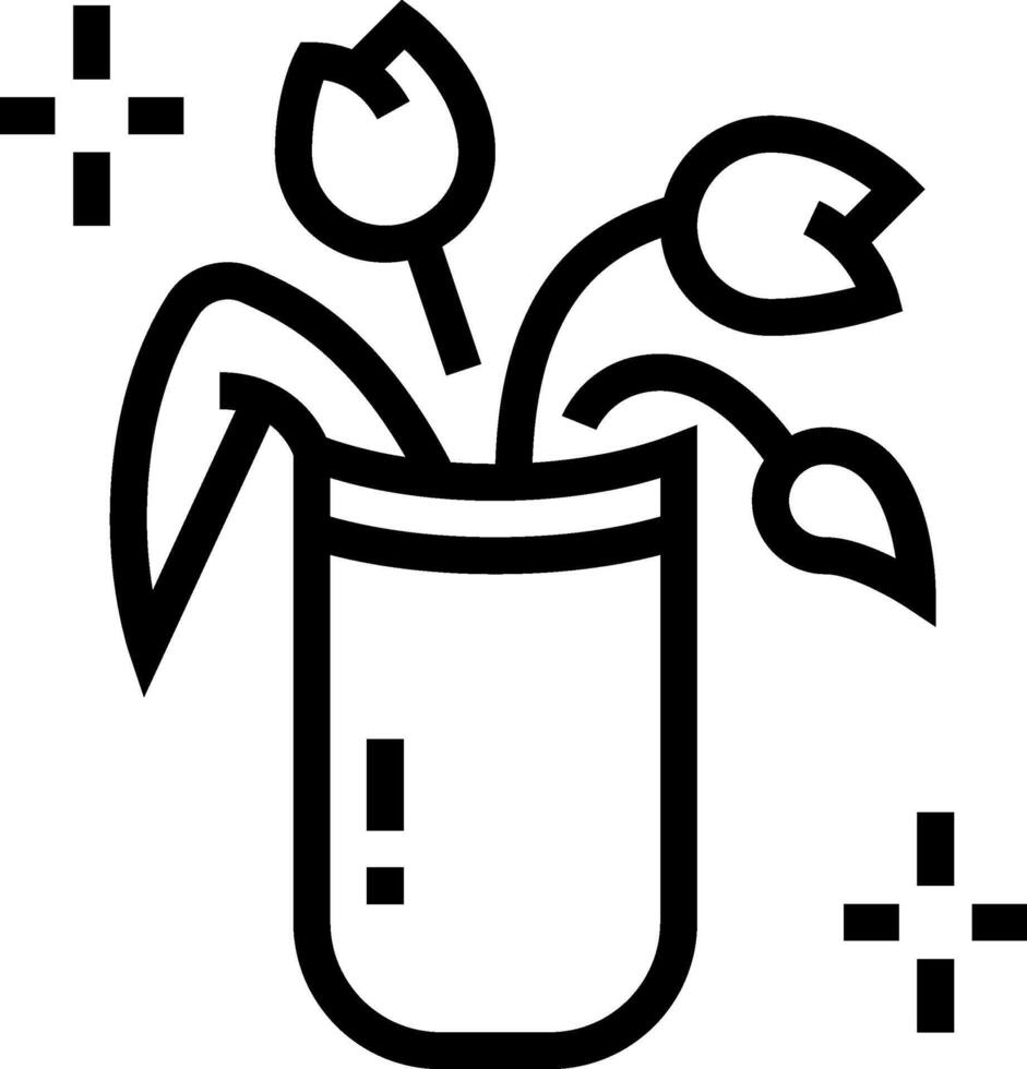 fiore vaso icona illustrazione vettore