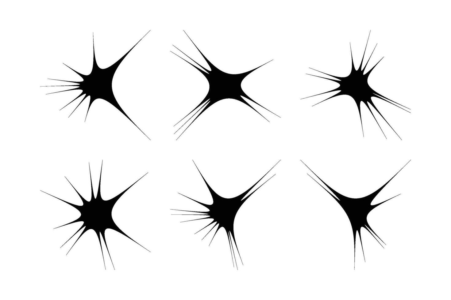 astratto scintillare forma simbolo cartello pittogramma simbolo visivo illustrazione impostato vettore