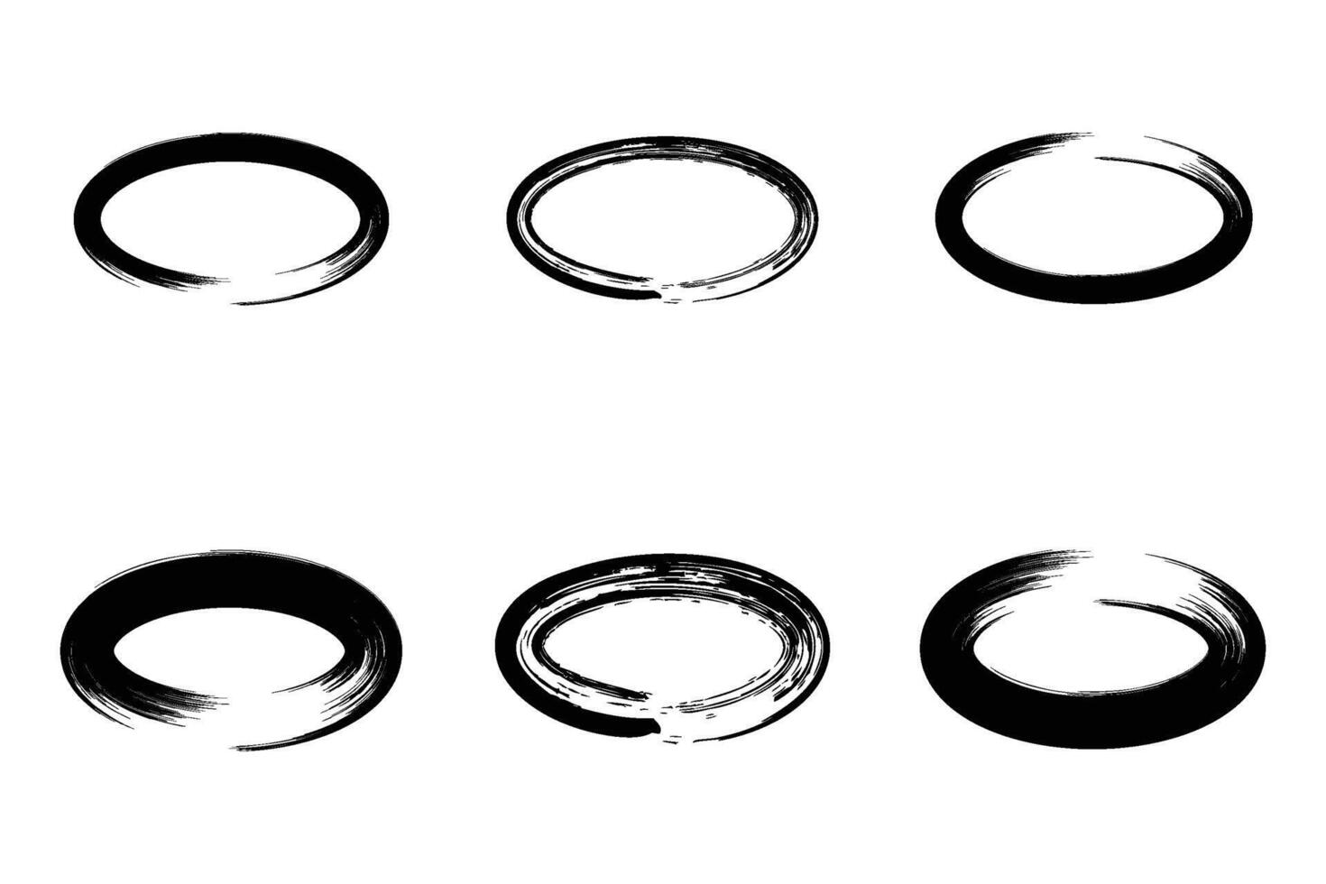 orizzontale cerchio forma grassetto spazzola ictus pittogramma simbolo visivo illustrazione impostato vettore
