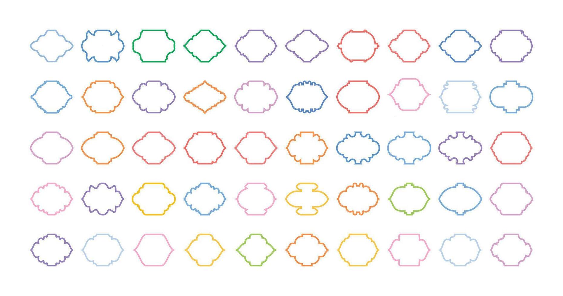 islamico arco design grassetto linea sagome design pittogramma simbolo visivo illustrazione colorato vettore