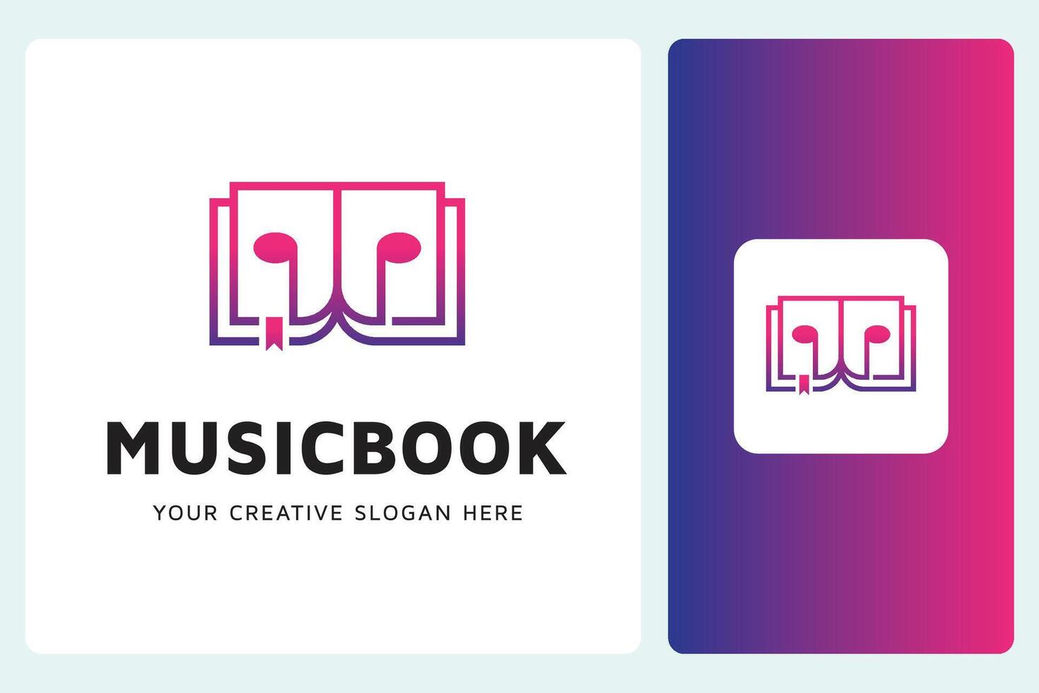 musica libro logo design modello vettore