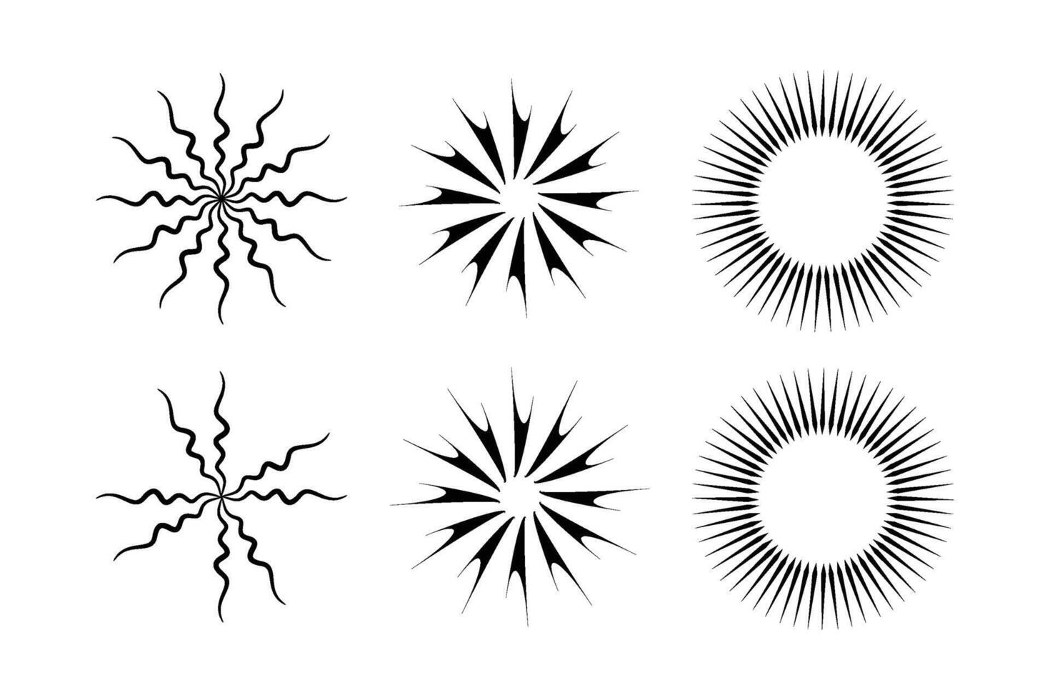 astratto scintillare forma simbolo cartello pittogramma simbolo visivo illustrazione impostato vettore