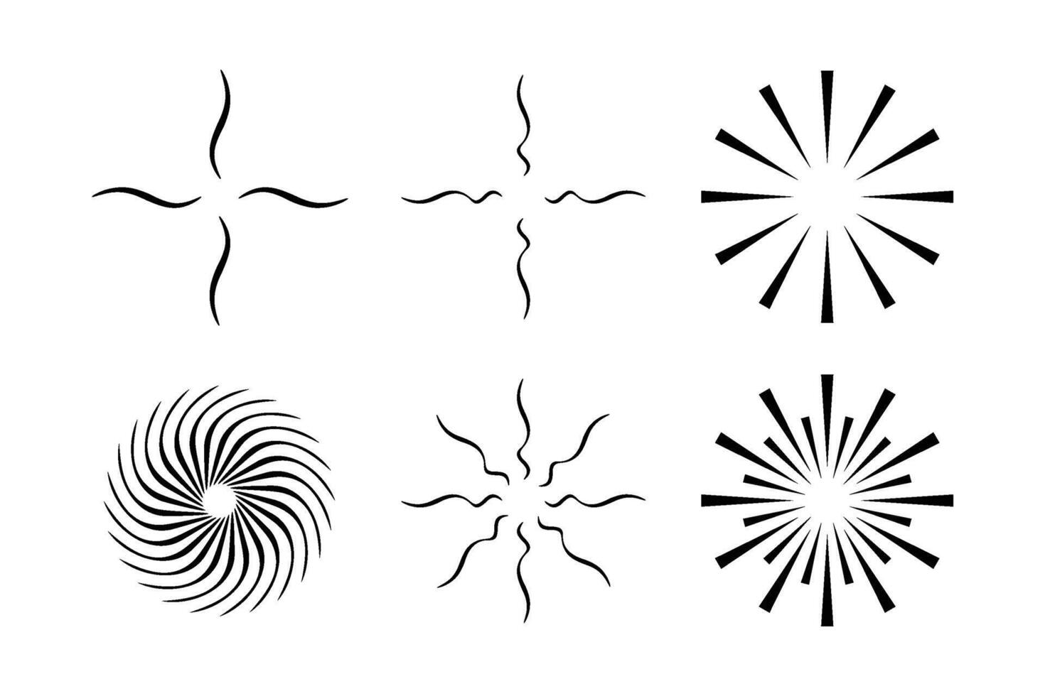 astratto scintillare forma simbolo cartello pittogramma simbolo visivo illustrazione impostato vettore