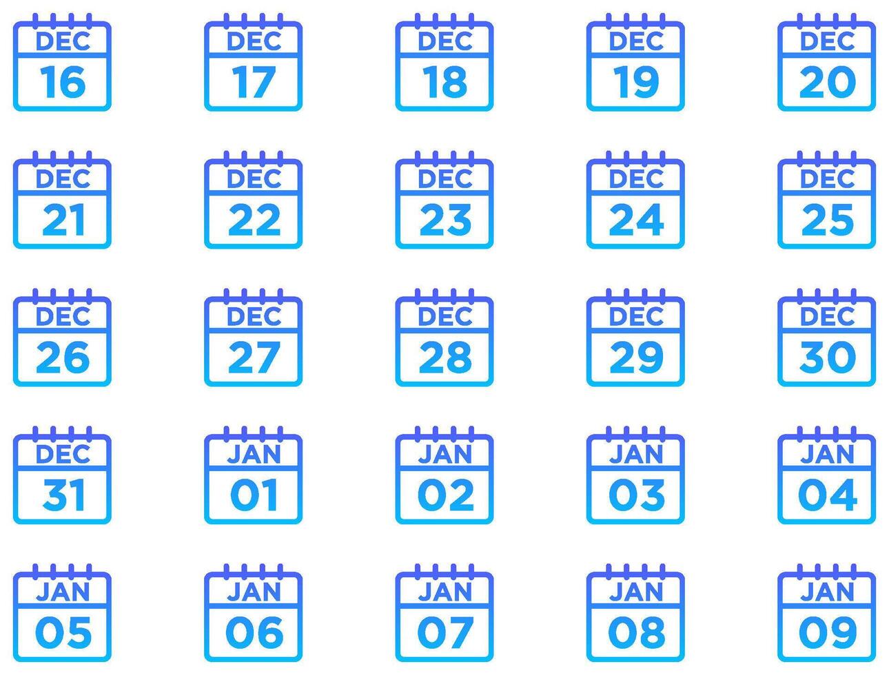 calendario linea pendenza icona pittogramma simbolo visivo illustrazione impostato vettore